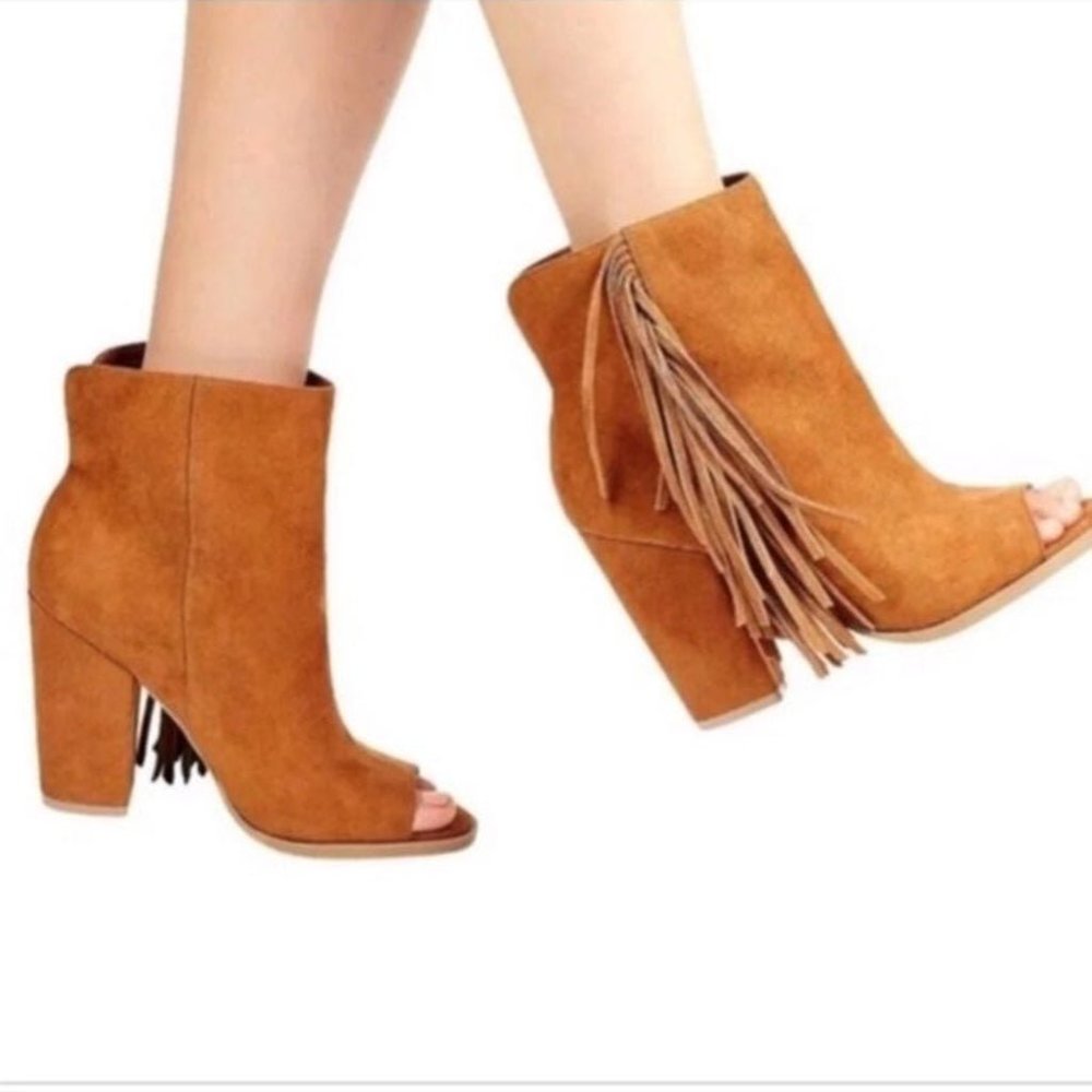 DV Heeled Fringe Booties
